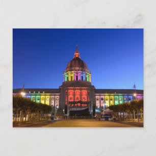 De regenbooglichten van het Stadhuis van San Briefkaart