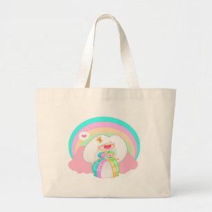De regenboogprinses grote tote bag
