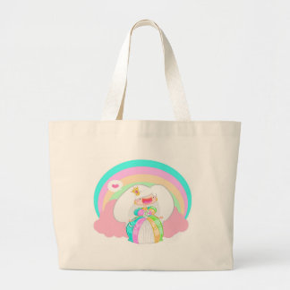 De regenboogprinses grote tote bag