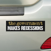 De regering maakt Bumpersticker van recessies (Op auto)