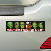 De regering zal je nu zien!  Dr. Obama Bumpersticker (Op auto)