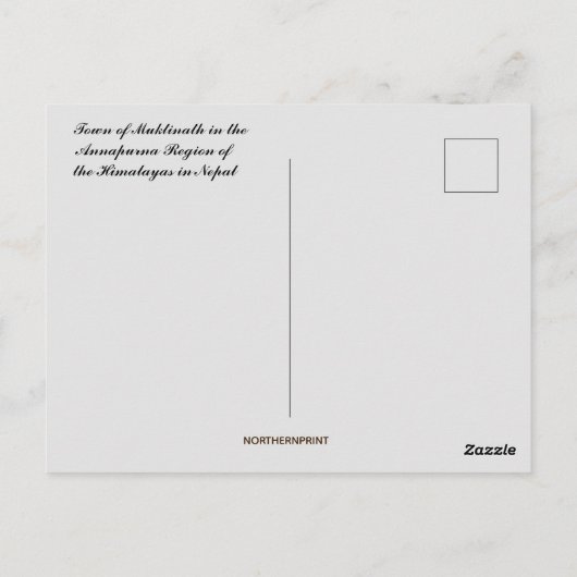 De regio Muktinath Annapurna in Nepal Briefkaart (Achterkant)