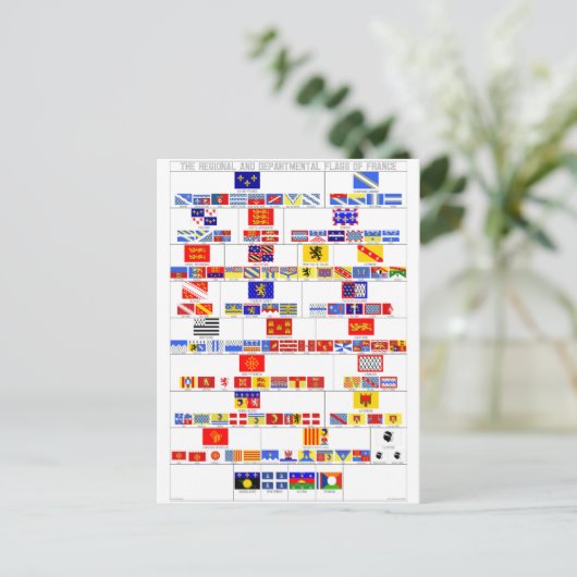 De regionale en departementale vlaggen van Frankri Briefkaart (Staand voorkant)