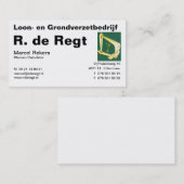 DE Regt Visitekaartje (Voorkant / Achterkant)