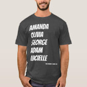 De Regulieren van Amanda Lexie Namen T Shirt (Voorkant)