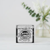 De Reinigingsdiensten Logo QR Code Laundy Logo Sil Vierkante Visitekaartje (Staand voorkant)