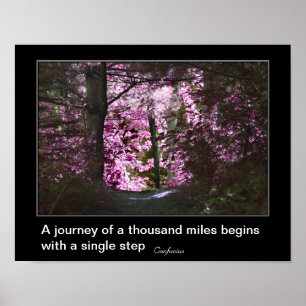 De reis begint met Confucius Citaat Inspirerend Poster