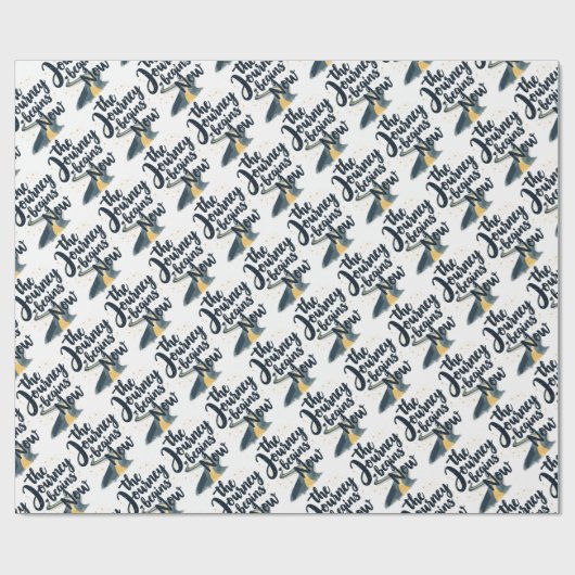 De reis begint nu cadeaupapier (Vlak)