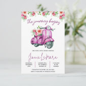 De reis begint! Scooter, Vespa Vrijgezellenfeest Kaart (Staand voorkant)