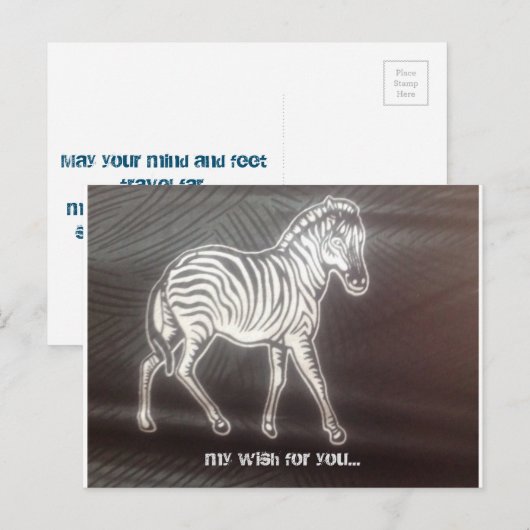 De reis en ziet de wereld briefkaart (Voorkant / Achterkant)