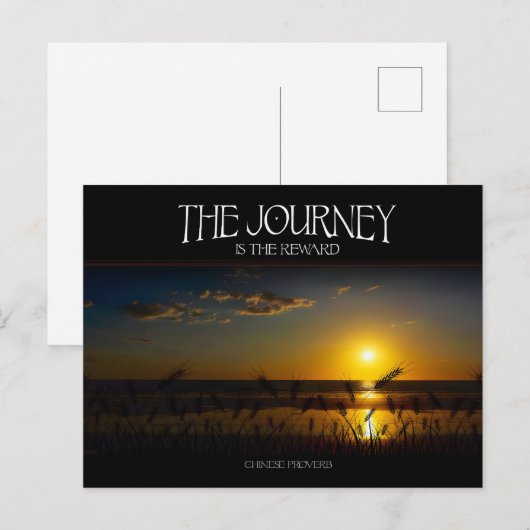 "De reis is de beloning" Inspirerend quote Briefkaart (Voorkant / Achterkant)