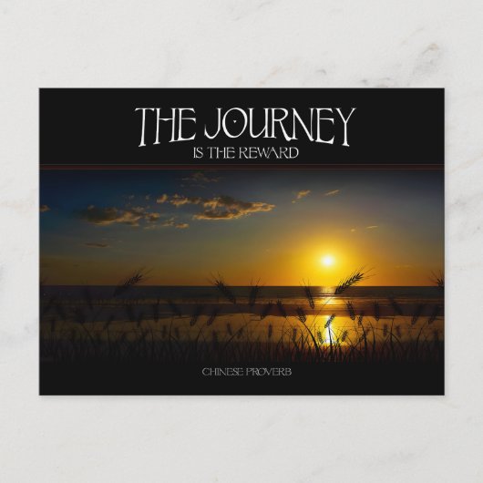 "De reis is de beloning" Inspirerend quote Briefkaart (Voorkant)