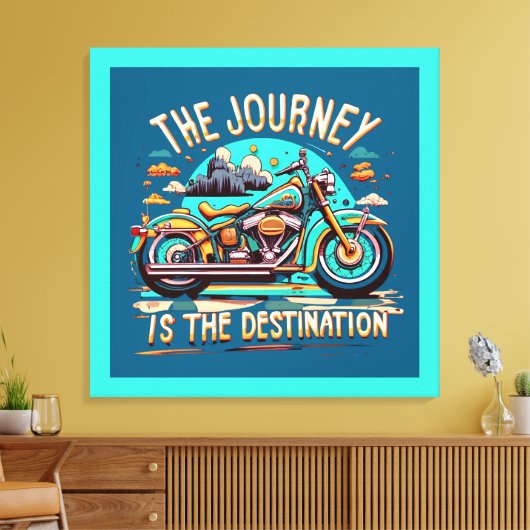 De reis is de bestemming:  motorfiets canvas afdruk (Insitu (Woonkamer))