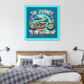 De reis is de bestemming:  motorfiets canvas afdruk (Insitu (Slaapkamer))