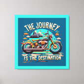 De reis is de bestemming:  motorfiets canvas afdruk (Voorkant)