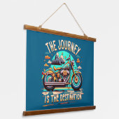 De reis is de bestemming:  motorfiets hangend wandkleed (Gebogen)