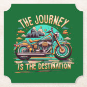 De reis is de bestemming:  motorfiets kartonnen onderzetters (Voorkant)