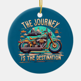 De reis is de bestemming:  motorfiets keramisch ornament