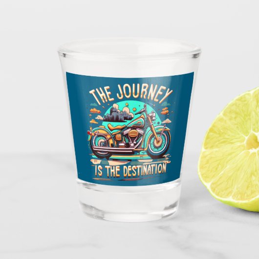 De reis is de bestemming: motorfiets shot glas (Voorkant)
