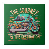 De reis is de bestemming:  motorfiets tegeltje (Voorkant)