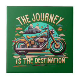 De reis is de bestemming:  motorfiets tegeltje