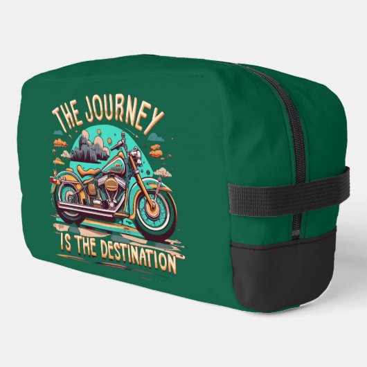 De reis is de bestemming:  motorfiets toilettasje (Linkerhoek)