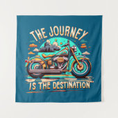 De reis is de bestemming:  motorfiets wandkleed (Voorkant (horizontaal))