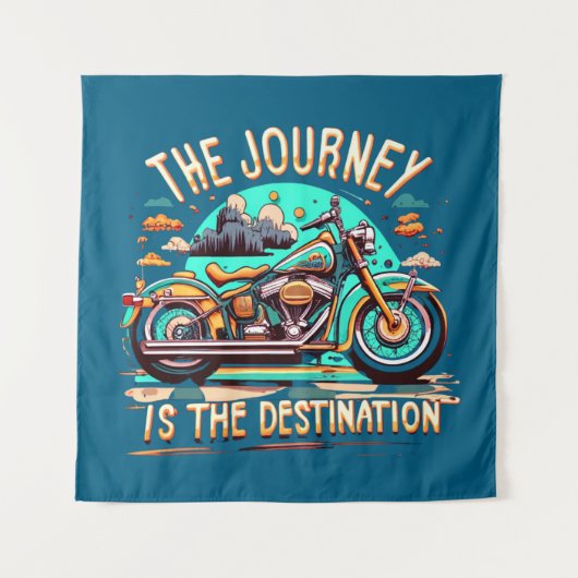 De reis is de bestemming:  motorfiets wandkleed (Voorkant (horizontaal))