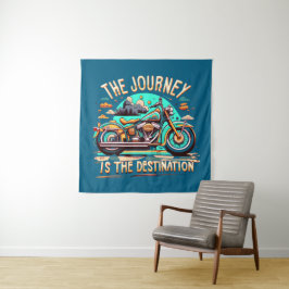 De reis is de bestemming: motorfiets wandkleed