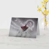 De Reis Maagd en Poolbeer Fantasie Kunst Kaart (Gele Bloem)