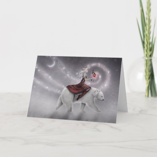 De Reis Maagd en Poolbeer Fantasie Kunst Kaart (Voorkant)