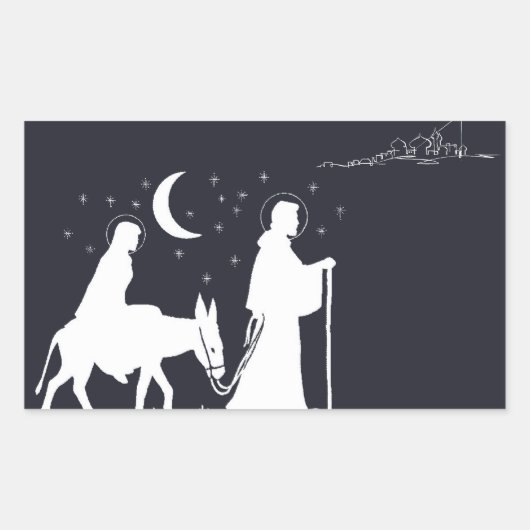 De reis naar Bethlehem Rechthoekige Sticker (Voorkant)