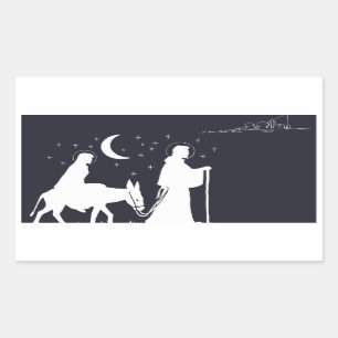 De reis naar Bethlehem Rechthoekige Sticker