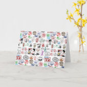 De reis stempelt Patroon Kaart (Gele Bloem)