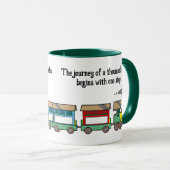 De reis van 1000 km begint met 1 stap mok (Voorkant rechts)