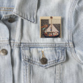 De reis van Alexander de Grote Vierkante Button 5,1 Cm (In situ)