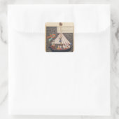 De reis van Alexander de Grote Vierkante Sticker (Tas)