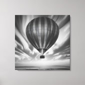 De reis van de ballon: een serene monochrome bekli canvas afdruk (Voorkant)