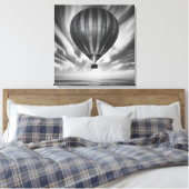 De reis van de ballon: een serene monochrome bekli canvas afdruk (Insitu (Slaapkamer))