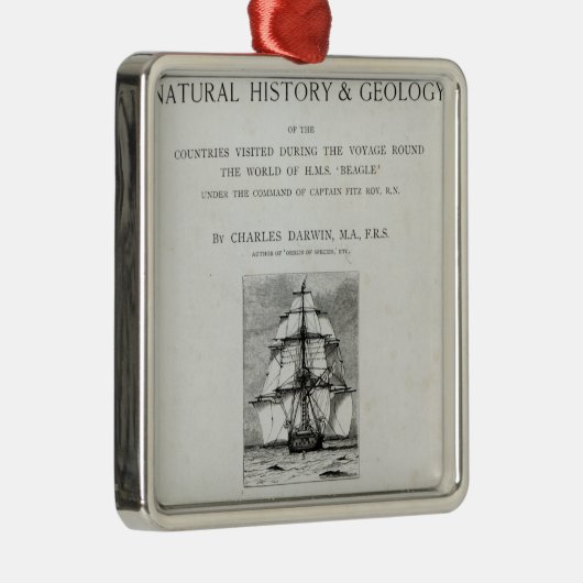 De reis van de beagle metalen ornament (Rechts)