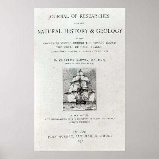 De reis van de beagle poster (Voorkant)