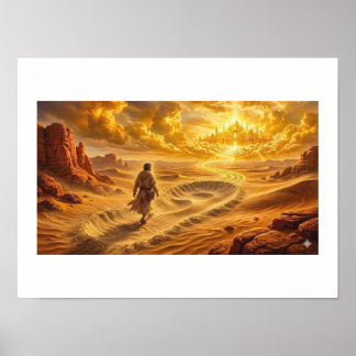 De Reis van de Beloofde Land Woestijnsnelweg Poster