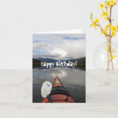 De Reis van de kajak; Gelukkige Verjaardag Kaart (Gele Bloem)