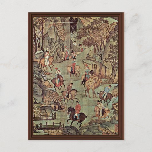 De reis van de keizer Ming Huang Shu na Briefkaart (Voorkant)