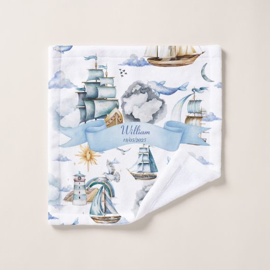 De reis van de kleine zeeman bad handdoek (Wasdoekje)