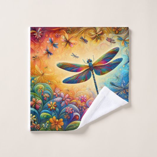 De reis van de libel bad handdoek (Wasdoekje)