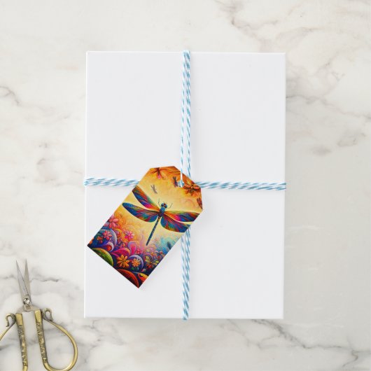 De reis van de libel cadeaulabel (Met Touw)