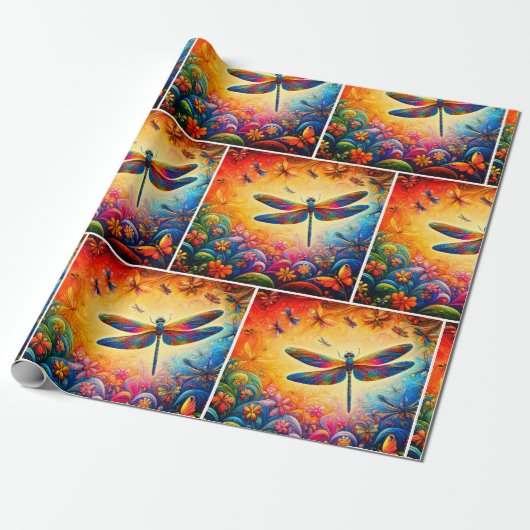 De reis van de libel cadeaupapier (Uitgerold)