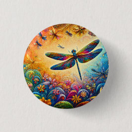 De reis van de libel ronde button 3,2 cm