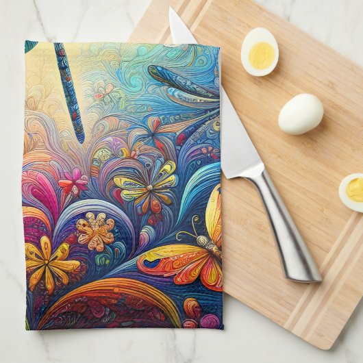 De reis van de libel theedoek (Quarter Fold)